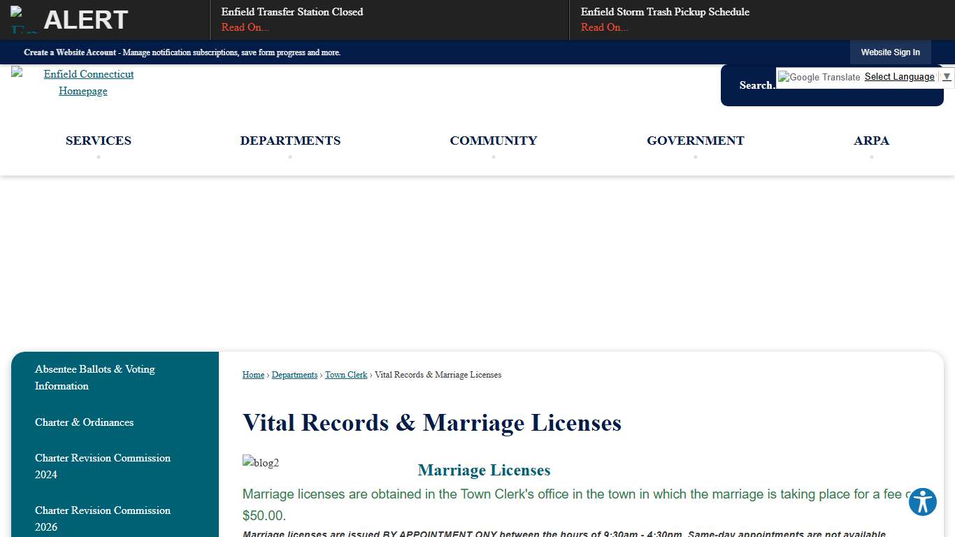 Vital Records & Marriage Licenses Enfield, CT - Official Website